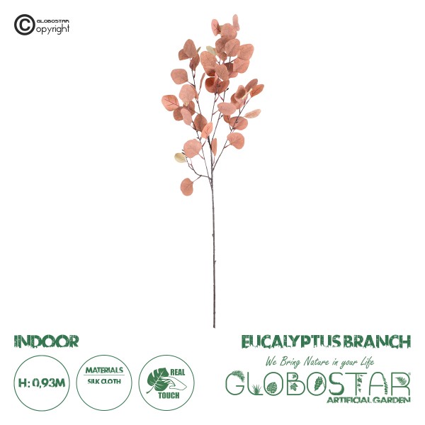 GloboStar® Artificial Garden EUCALYPTUS BRANCH 20257 Τεχνητό Διακοσμητικό Κλαδί Ευκάλυπτου Π27 x Υ93cm 