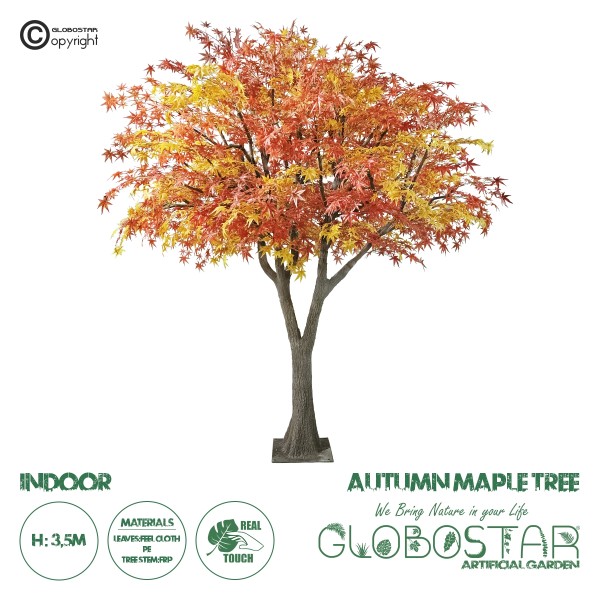 GloboStar® Artificial Garden AUTUMN MAPLE TREE 20360 Τεχνητό Διακοσμητικό Δέντρο Φθινοπωρινός Σφένδαμος Υ350cm