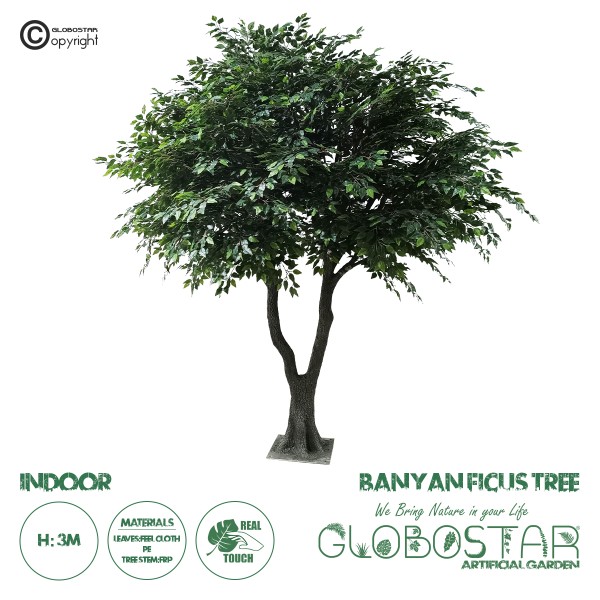 GloboStar® Artificial Garden BANYAN FICUS TREE 20361 Τεχνητό Διακοσμητικό Δέντρο Ινδική Συκιά Φίκος Υ300cm