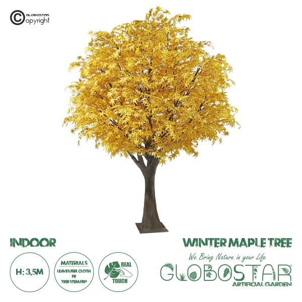 GloboStar® Artificial Garden WINTER MAPLE TREE 20364 Τεχνητό Διακοσμητικό Δέντρο Χειμωνιάτικος Σφένδαμος Υ350cm