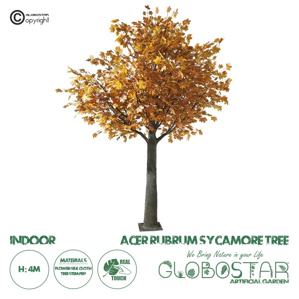 GloboStar® Artificial Garden ACER RUBRUM SYCAMORE TREE 20437 Τεχνητό Διακοσμητικό Δέντρο Κόκκινος Σφένδαμος Υ400cm