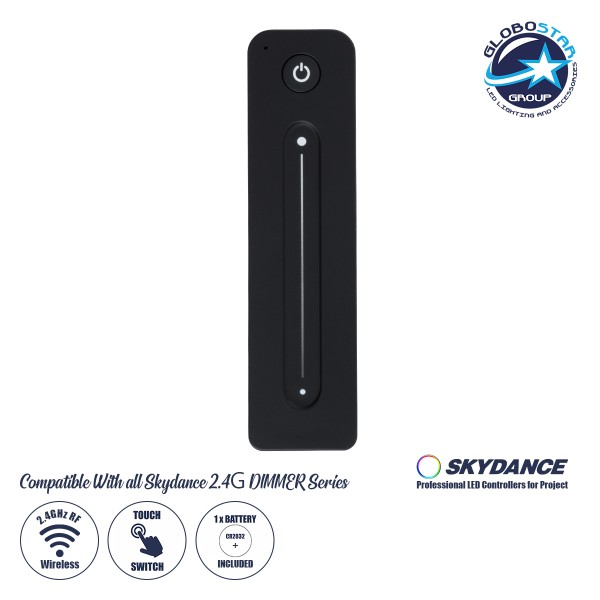 GLOBOSTAR® SKYDANCE-R11 71572 RF Ασύρματο Χειριστήριο Αφής 1 Group για όλα τα Μονόχρωμα SKYDANCE Controller - DC 3V 1 x CR2032 IP20 - RF2.4Ghz - Μ14 x Π3.5 x Υ1.1cm - 5 Χρόνια Εγγύηση