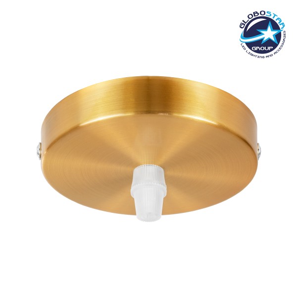 GloboStar® DIY 77503 Επιτοίχια Στρογγυλή Ροζέτα - Βάση Φωτιστικού - Φ10 x Υ2cm - Χρυσό - Μεταλλικό - 5 Χρόνια Εγγύηση