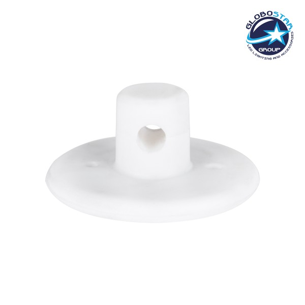 GloboStar® DIY 77561 Επιτοίχιο Εξάρτημα Στήριξης Καλωδίου Φωτιστικού - Φ4.5 x Υ2cm - Λευκό - Σιλικόνης - 5 Χρόνια Εγγύηση