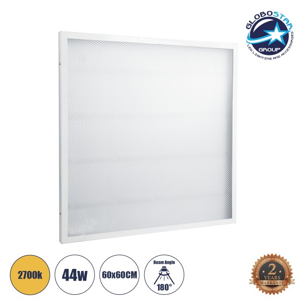 GloboStar® 60217 LED Panel Transparent 60x60cm 44W 3960lm 120° CRI≥80Ra AC 220-240V IP20 Μ60 x Π60 x Υ2.5cm - Θερμό Λευκό 2700K - 2 Χρόνια Εγγύηση