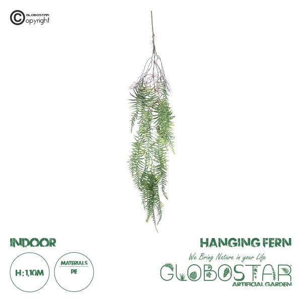 GloboStar® Artificial Garden ASPARAGUS HANGING PLANT 20619 Τεχνητό Διακοσμητικό Κρεμαστό Φυτό Σπαράγγι Υ110cm