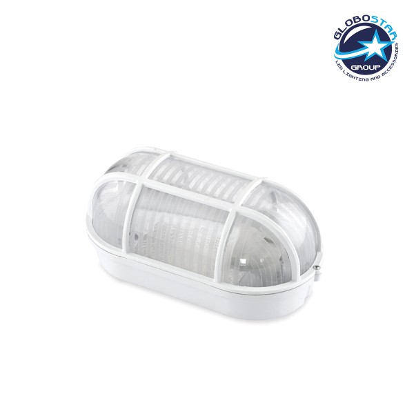GloboStar® ARGO 202-0019 Vintage Επιτοίχιο Φωτιστικό Καραβοχελώνα Μονόφωτο 1 x E27 IP44 - Λευκό Πλαστικό - M35 x Π12 x 10cm