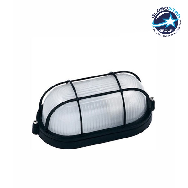 GloboStar® ARGO 202-0020 Vintage Επιτοίχιο Φωτιστικό Καραβοχελώνα Μονόφωτο 1 x E27 IP44 Μαύρο Πλαστικό - M35 x Π12 x 10cm