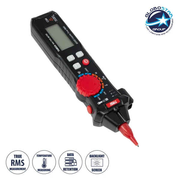 GloboStar® 79693 Ψηφιακό Φορητό Πολύμετρο TASI TA802A με Θήκη Προστασίας Μαύρο