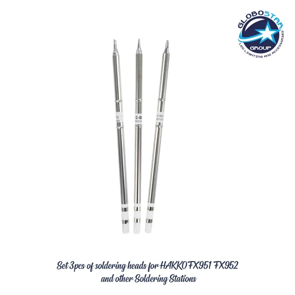 GloboStar® 79949 Drillpro T12 ΣΕΤ 3 Κεφαλών για Κολλητήρι - Σταθμού Συγκόλλησης Συμβατές με Μοντέλα HAKKO FX951 & FX952 και για Άλλα Μοντέλα
