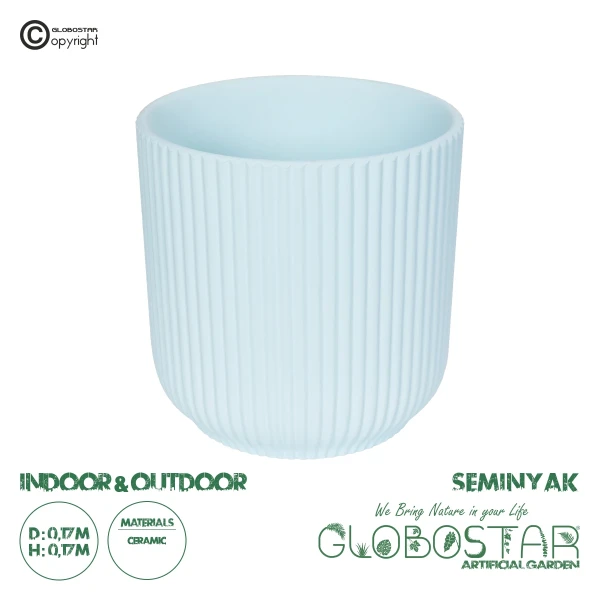 GloboStar® Artificial Garden SEMINYAK 20519 Διακοσμητική Κεραμική Γλάστρα Λευκή Π17 x M17 x Υ17