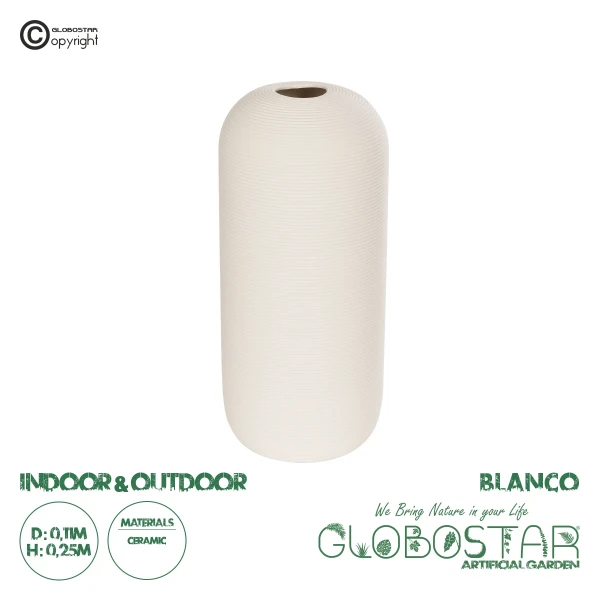 GloboStar® Artificial Garden BLANCO 21247 Διακοσμητική Κεραμική Γλάστρα Γκρι Π11 x Μ11 x Υ25 cm