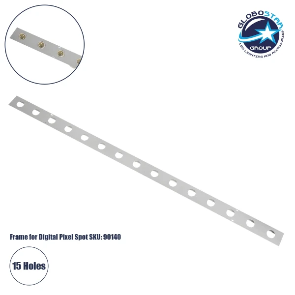 GloboStar® 90829 Μεταλλικο Καλυμμα 1 Μέτρου 15 Τεμαχίων για Ψηφιακή Αλυσίδα Γιρλάντα 20 Σποτ LED με Κωδικό 90140 Ασημί Μ100 x Π4.7 x Υ1cm