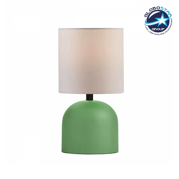 GloboStar® LOREN 204-0136 Μοντέρνο Eπιτραπέζιο Φωτιστικό Μονόφωτο 1 x e27 led IP20 Μπεζ Μέταλλο - Μ15 x Π15 x Υ31cm