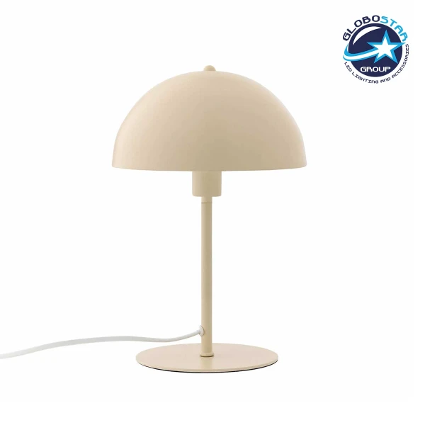 GloboStar® GASCEIO 204-0140 Μοντέρνο Eπιτραπέζιο Φωτιστικό Μονόφωτο 1 x e27 led IP20 Μπεζ Μέταλλο - Μ25 x Π25 x Υ39cm