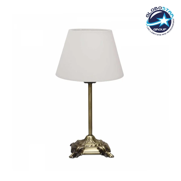 GloboStar® AΝΤΙQUE 204-0142 Vintage Eπιτραπέζιο Φωτιστικό Μονόφωτο 1 x e27 led IP20 Μπρονζέ Μέταλλο - Μ22 x Π22 x Υ38cm