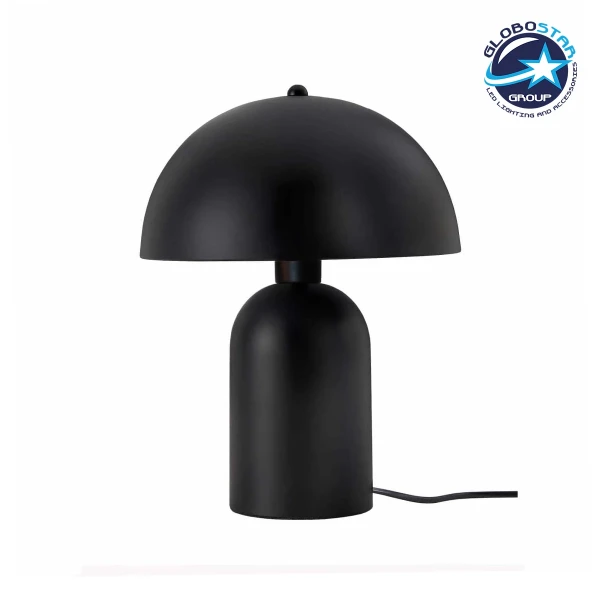 GloboStar® GASCO 204-0146 Μοντέρνο Eπιτραπέζιο Φωτιστικό Μονόφωτο 1 x e27 led IP20 Μαύρο Μέταλλο - Μ25 x Π25 x Υ35cm