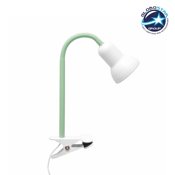 GloboStar® TAVOLO 204-0153 Παιδικό Eπιτραπέζιο Φωτιστικό Μονόφωτο 1 x E14 IP20 Πράσινο & Λευκό - Μ11 x Π9 x Υ35cm