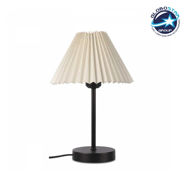 GloboStar® ORACLE 204-0156 Μοντέρνο Eπιτραπέζιο Φωτιστικό Μονόφωτο 1 x e27 led IP20 Μαύρο Μέταλλο - Μ22 x Π22 x Υ36cm