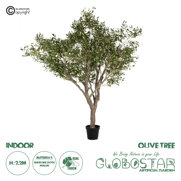 GloboStar® Artificial Garden OLIVE TREE 21112 Τεχνητό Διακοσμητικό Δέντρο Ελιά Υ220cm