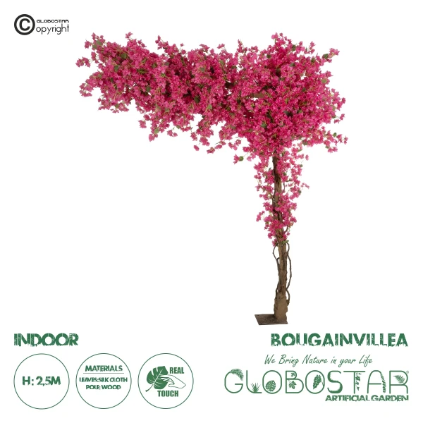 GloboStar® Artificial Garden BOUGAINVILLEA BLOSSOM 20672 Τεχνητό Διακοσμητικό Δέντρο Άνθος Μπουκαμβίλιας Μ230 x Π100 x Υ250cm