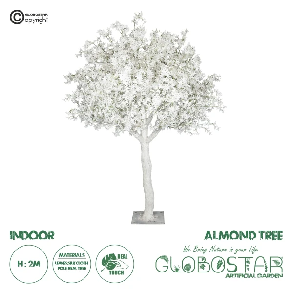 GloboStar® Artificial Garden ALMOND TREE 21113 Τεχνητό Διακοσμητικό Δέντρο Αμυγδαλιά Μ65 x Π60 x Υ200cm