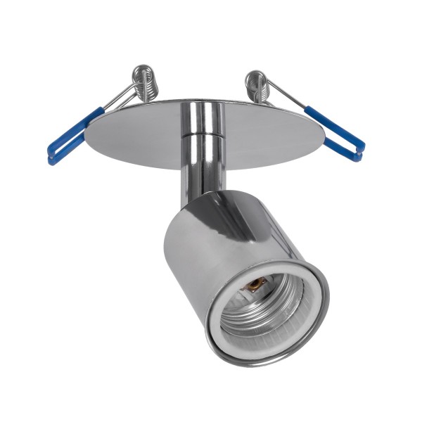 GloboStar® SARA 999-0059 Χωνευτό Φωτιστικό Οροφής Σποτ Μονόφωτο 1 x E27 IP20 Ασημί Μέταλλο - Μ8,5 x Π8,5 x Υ11cm