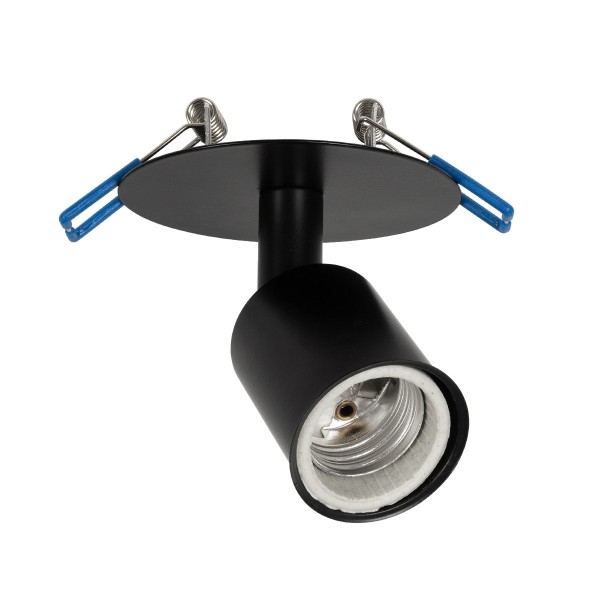 GloboStar® SARA 999-0058 Χωνευτό Φωτιστικό Οροφής Σποτ Μονόφωτο 1 x E27 IP20 Μαύρο Μέταλλο - Μ8,5 x Π8,5 x Υ11cm