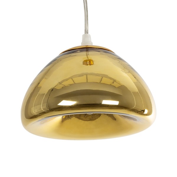 GLOBOSTAR® CRISTIN 999-0037 Μοντέρνο Κρεμαστό Φωτιστικό Οροφής με Ντουί 1 x G4 AC 220-240V IP20 - Χρυσό - Μ18 x Π18 x Υ13cm