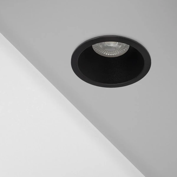 kelvo® DELTA 60629  Χωνευτό Φωτιστικό Downlight Σποτ για Λάμπα MR16 με Ντουί 1 x GU10 AC 220-240V IP20 - Μαύρο Ματ - Μ8.5 x Π8.5 x Υ3.5cm / Q7.5cm