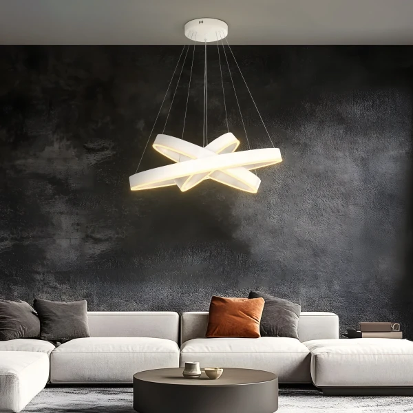 kelvo® VENOM 61189-DECO Μοντέρνο Κρεμαστό Φωτιστικό Οροφής LED 120W 14158lm 120° AC 220-240V IP20 Ρυθμιζόμενο Λευκό CCT με Χειριστήριο από 2700K έως 6000K Dimmable - Lumileds SMD Chip - Λευκό Ματ - Μ80 x Π80 x Υ60cm - 3 Χρόνια Εγγύηση