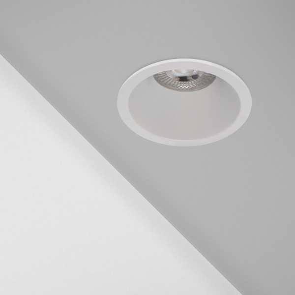 kelvo® DELTA 60630 Χωνευτό Φωτιστικό Downlight Σποτ για Λάμπα MR16 με Ντουί 1 x GU10 AC 220-240V IP20 - Λευκό Ματ - Μ8.5 x Π8.5 x Υ3.5cm / Q7.5cm