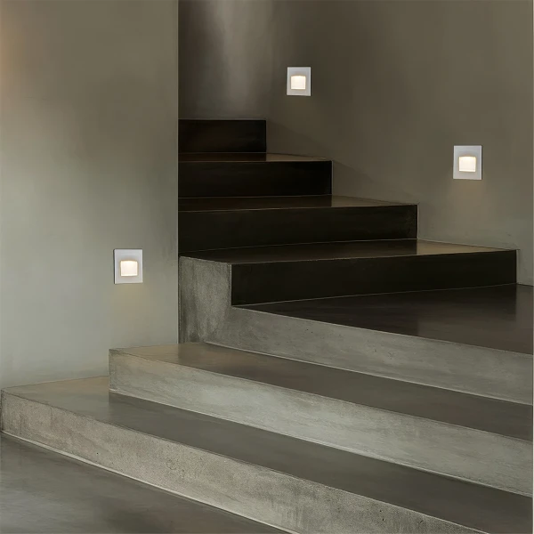 kelvo® STEPART KLV-101-0079 Μοντέρνο Χωνευτό Φωτιστικό Σκαλοπατιού - Διαδρόμου LED 3W 375lm 45° AC 220-240V Αδιάβροχο IP65 Θερμό Λευκό 2700K - Lumileds SMD Chip & TÜV SÜD Driver - Λευκό Ματ - Μ8.5 x Π5 x Υ8.5cm / Q6.72 x 6.72cm - 5 Χρόνια Εγγύηση