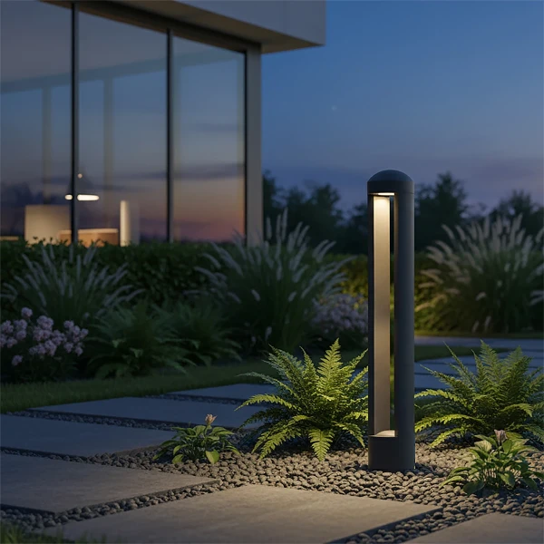 kelvo® GREMO KLV-101-0122 Μοντέρνο Φωτιστικό Κολωνάκι Κήπου LED 7W 735lm 45° AC 220-240V Αδιάβροχο IP65 Θερμό Λευκό 2700K - Lumileds SMD Chip & TÜV SÜD Driver - Γκρι Ανθρακί Ματ - Μ10.8 x Π10.8 x Υ50cm - 5 Χρόνια Εγγύηση