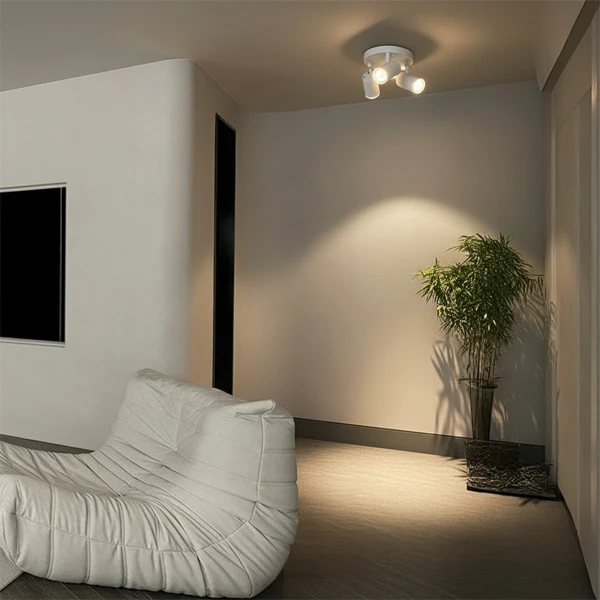 kelvo® SPOTA KLV-101-0145 Μοντέρνο Κινούμενο Φωτιστικό Σποτ Οροφής με Ντουί 3 x GU10 90° AC 220-240V IP20 - Λευκό Ματ - Μ19 x Π19 x Υ14cm