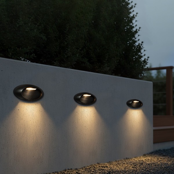 kelvo® STEPART KLV-101-0098 Μοντέρνο Φωτιστικό Σκαλοπατιού - Διαδρόμου LED 3W 375lm 45° AC 220-240V Αδιάβροχο IP65 Θερμό Λευκό 2700K - Lumileds SMD Chip & TÜV SÜD Driver - Μαύρο Ματ - Μ26 x Π5.5 x Υ13cm - 5 Χρόνια Εγγύηση