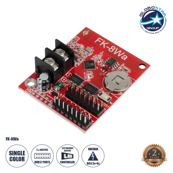 GLOBOSTAR® CARD-FK-8Wa 90093 Κάρτα Εικόνας για Μονόχρωμες Κυλιόμενες Ψηφιακές Επιγραφές/Οθόνες DC 5V IP20 - 2048x16/1024x32 Pixels - Μ0 x Π0 x Υ0cm - 2 Χρόνια Εγγύηση