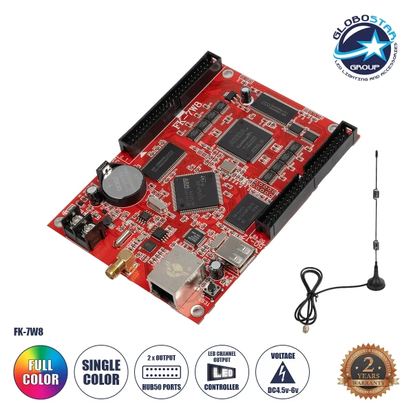 GLOBOSTAR® CARD-FK-7W8 90097 Κάρτα Εικόνας για Μονόχρωμες & Πολύχρωμες RGB LED Κυλιόμενες Ψηφιακές Επιγραφές/Οθόνες DC 5V IP20 - Μονόχρωμες 6528x160 & Πολύχρωμες RGB 2048x128 Max Pixels - Μ0 x Π0 x Υ0cm - 2 Χρόνια Εγγύηση