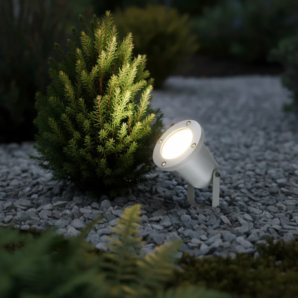 kelvo® GARDELINI KLV-101-0003 Φωτιστικό Σποτ Κήπου για Φυτά & Δέντρα με Καρφωτή Βάση για Λάμπα MR16 με Ντουί GU10 AC 220-240V Αδιάβροχο IP65 - Λευκό Ματ - Μ10 x Π10 x Υ30cm