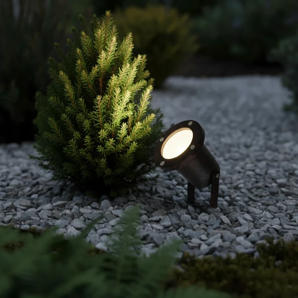 kelvo® GARDELINI KLV-101-0004 Φωτιστικό Σποτ Κήπου για Φυτά & Δέντρα με Καρφωτή Βάση για Λάμπα MR16 με Ντουί GU10 AC 220-240V Αδιάβροχο IP65 - Μπρονζέ Εφέ Σκουριάς Ματ - Μ10 x Π10 x Υ30cm