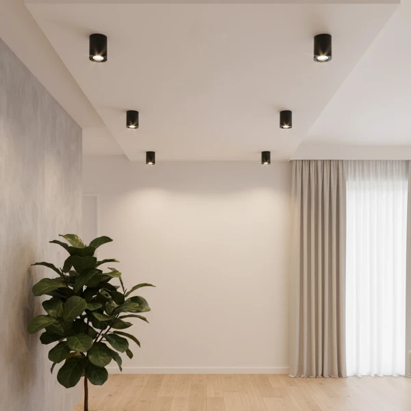 kelvo® AKIRA KLV-101-0024 Κινούμενο Φωτιστικό Downlight Σποτ για Λάμπα MR16 με Ντουί GU10 AC 220-240V IP20 - Μαύρο Ματ - Μ8 x Π8 x Υ10cm