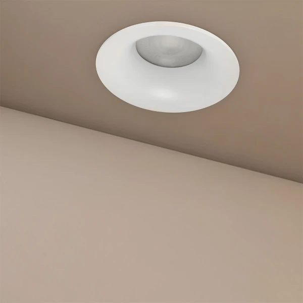 kelvo® LAMDA KLV-101-0045 Χωνευτό Φωτιστικό Downlight Σποτ Μπάνιου για Λάμπα MR16 με Ντουί 1 x GU10 AC 220-240V Αδιάβροχο IP65 - Λευκό Ματ - Μ8.5 x Π8.5 x Υ3.5cm / Q7.5cm