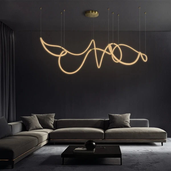 kelvo® GLOW KLV-101-0158 Κρεμαστό Φωτιστικό Οροφής LED 105W 10500lm 360° AC 220-240V IP20 Ρυθμιζόμενο Λευκό CCT με Χειριστήριο από 2700K έως 6000K Dimmable - Lumileds SMD Chip - Χρυσό Πλατίνα - Μ180 x Π180 x Υ110cm - 3 Χρόνια Εγγύηση