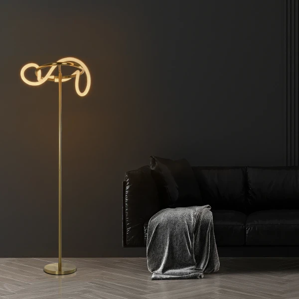 kelvo® GLOW KLV-101-0174 Επιδαπέδιο Φωτιστικό LED 30W 3000lm 360° AC 220-240V IP20 Ρυθμιζόμενο Λευκό CCT με Αφή 2700K/4500K/6000K Dimmable - Lumileds SMD Chip - Χρυσό Πλατίνα - Μ45 x Π45 x Υ160cm - 3 Χρόνια Εγγύηση