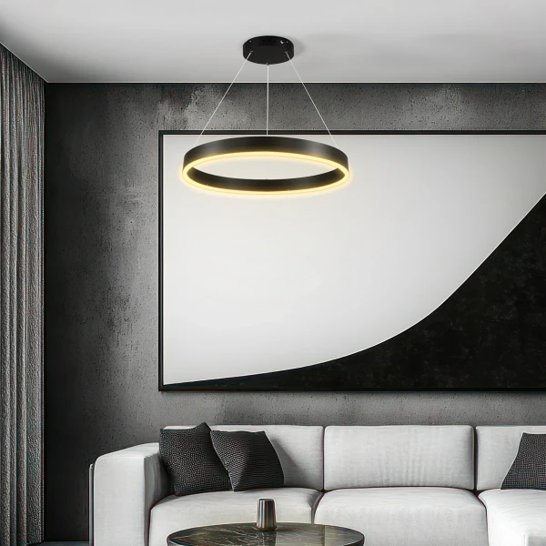 kelvo® VENOM KLV-101-0187 Κρεμαστό Φωτιστικό Οροφής LED 45W 4500lm 120° AC 220-240V IP20 Ρυθμιζόμενο Λευκό CCT με Χειριστήριο από 2700K έως 6000K Dimmable - Lumileds SMD Chip - Μαύρο Ματ - Μ60 x Π60 x Υ6.5cm - 3 Χρόνια Εγγύηση