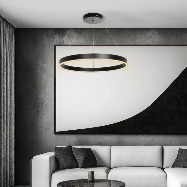 kelvo® VENOM KLV-101-0190 Κρεμαστό Φωτιστικό Οροφής LED 67W 6700lm 120° AC 220-240V IP20 Ρυθμιζόμενο Λευκό CCT με Χειριστήριο από 2700K έως 6000K Dimmable - Lumileds SMD Chip - Μαύρο Ματ - Μ80 x Π80 x Υ6.5cm - 3 Χρόνια Εγγύηση