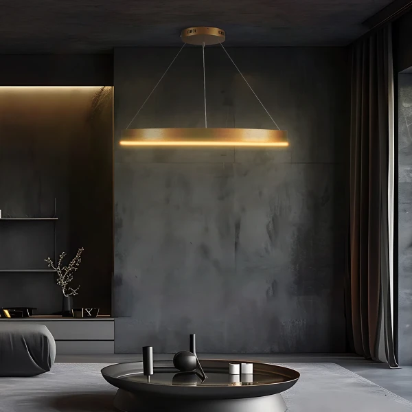 kelvo® VENOM KLV-101-0192 Κρεμαστό Φωτιστικό Οροφής LED 67W 6700lm 120° AC 220-240V IP20 Ρυθμιζόμενο Λευκό CCT με Χειριστήριο από 2700K έως 6000K Dimmable - Lumileds SMD Chip - Χρυσό Πλατίνα - Μ80 x Π80 x Υ6.5cm - 3 Χρόνια Εγγύηση