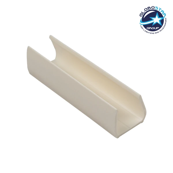 GloboStar® 70629 Πλαστική Βάση Στήριξης για Neon Flex 120° - Μπεζ -Μ4.8 x Π1.4 x Υ1.3cm