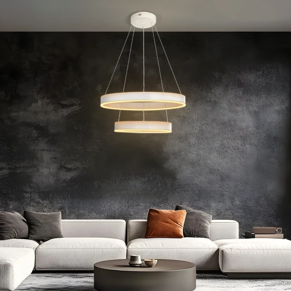 kelvo® VENOM KLV-101-0197 Κρεμαστό Φωτιστικό Οροφής LED 75W 7500lm 120° AC 220-240V IP20 Ρυθμιζόμενο Λευκό CCT με Χειριστήριο από 2700K έως 6000K Dimmable - Lumileds SMD Chip - Λευκό Ματ - Μ60 x Π60 x Υ40cm - 3 Χρόνια Εγγύηση