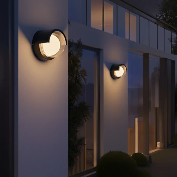 kelvo® NEXA KLV-101-0252 Φωτιστικό Τοίχου / Απλίκα LED 6W 600lm 180° AC 220-240V Αδιάβροχο IP65 Θερμό Λευκό 2700K - Sanan SMD Chip & TÜV SÜD Driver - Μαύρο Ματ - Μ11 x Π9 x Υ11cm - 5 Χρόνια Εγγύηση